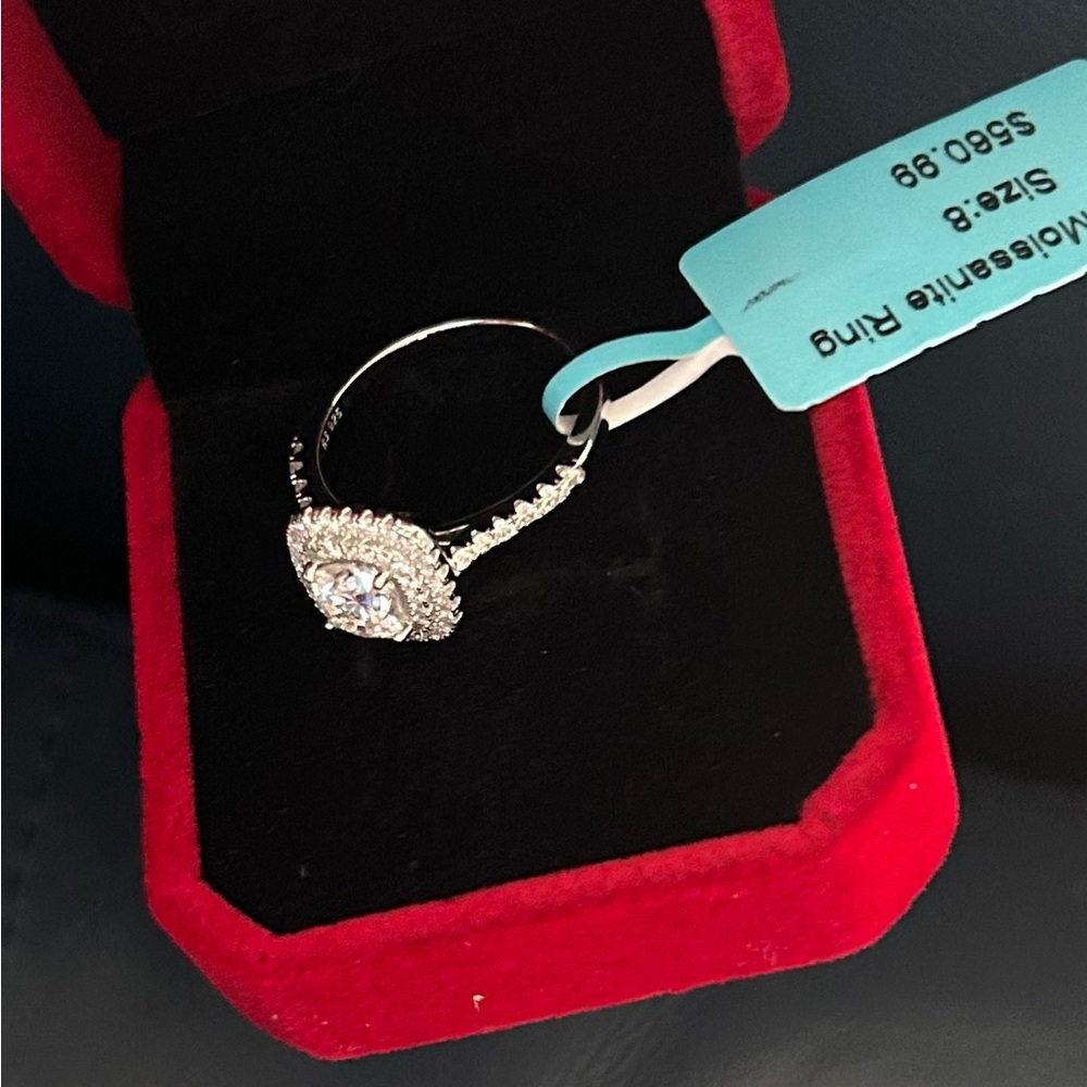925 moissanite engagement ring(1.61CT)